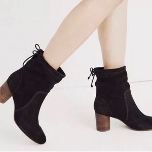 Madewell Neva Brown Suede  Fold-Over Booties